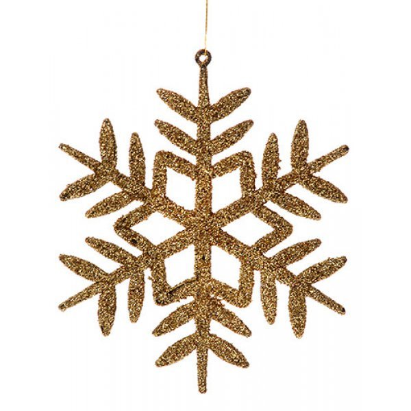 Χριστουγεννιάτικη Κρεμαστή Χρυσή Χιονονιφάδα, με Στρας (12cm)
